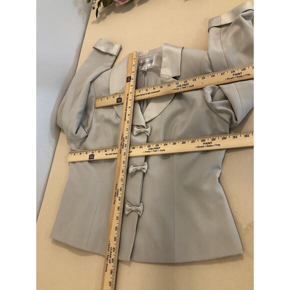 Executive Collection Women’s Jacket Size 16 Light Beige Bow-Front Blazer Collar - Picture 7 of 8
